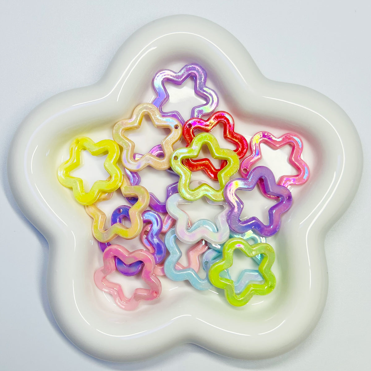 C7 - AB Pastel Mix Star Pendants - 20pcs
