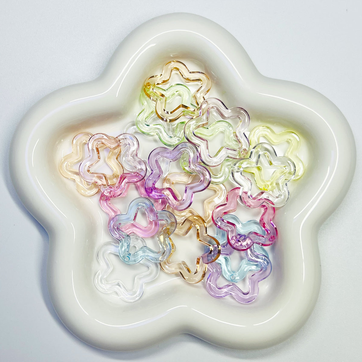 C6 - Transparent Mix Star Pendants - 20pcs