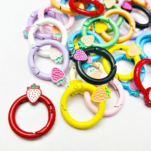 25mm Painted Strawberry Keyring