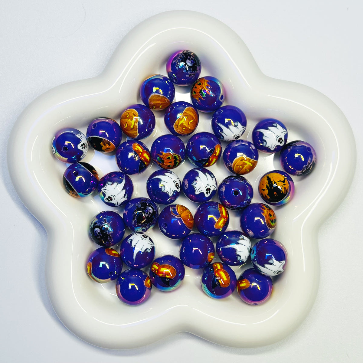 A7 - 16mm Purple Halloween Printed - 15pcs