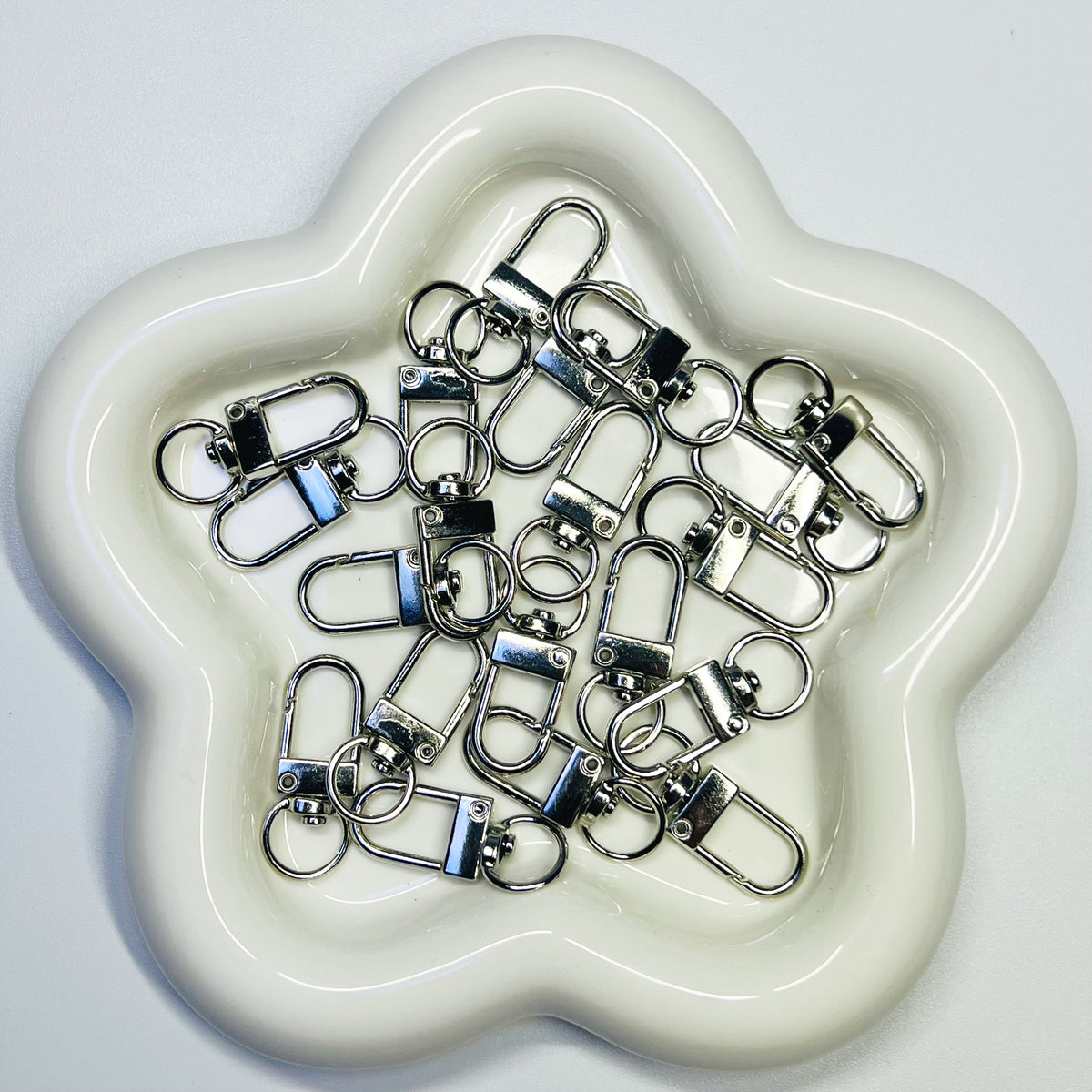 F7 - Silver Swivel U Clips - 15pcs