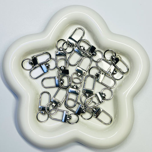 F7 - Silver Swivel U Clips - 15pcs