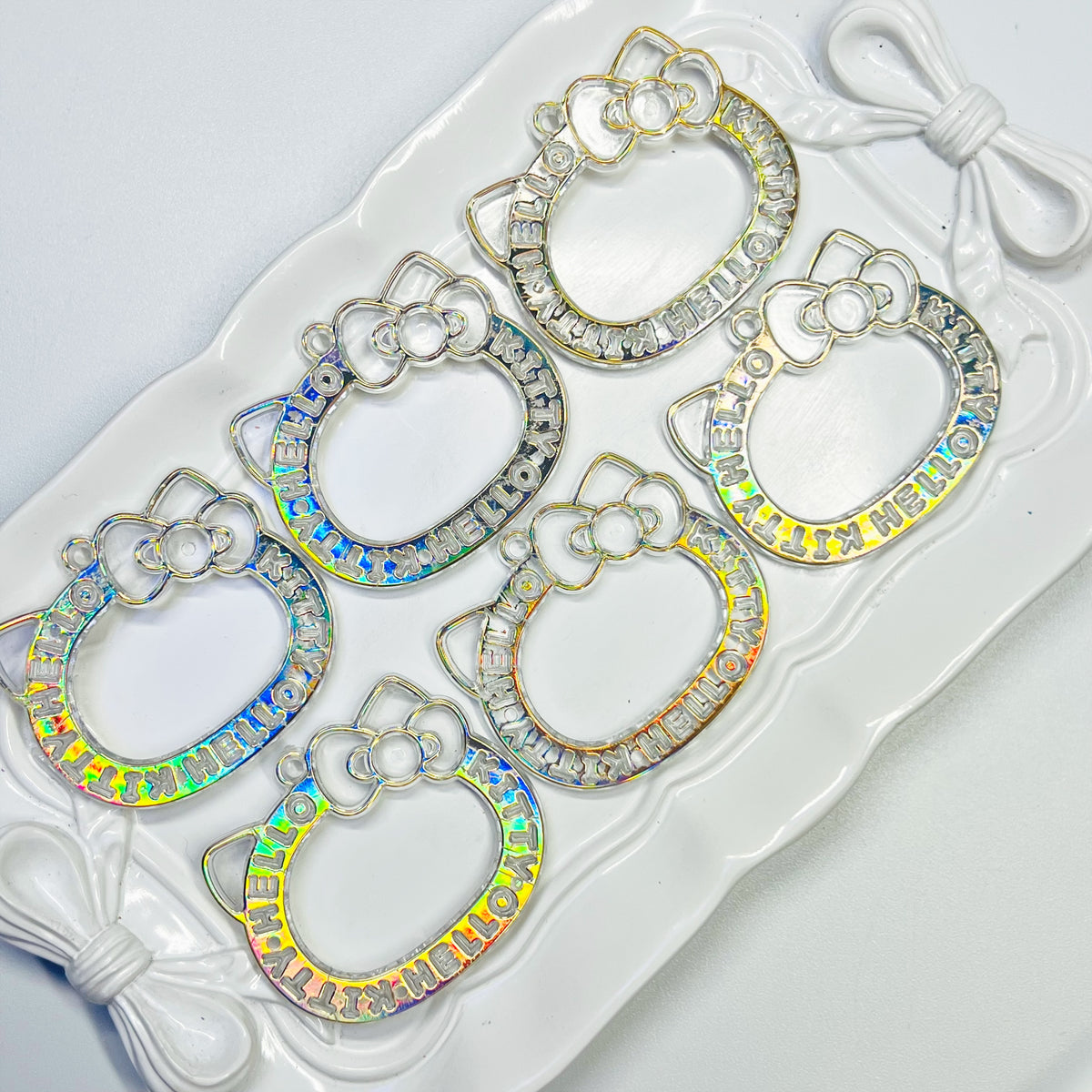 E1 - Holo Silver Lined HK Acrylic Pendant - 10pcs