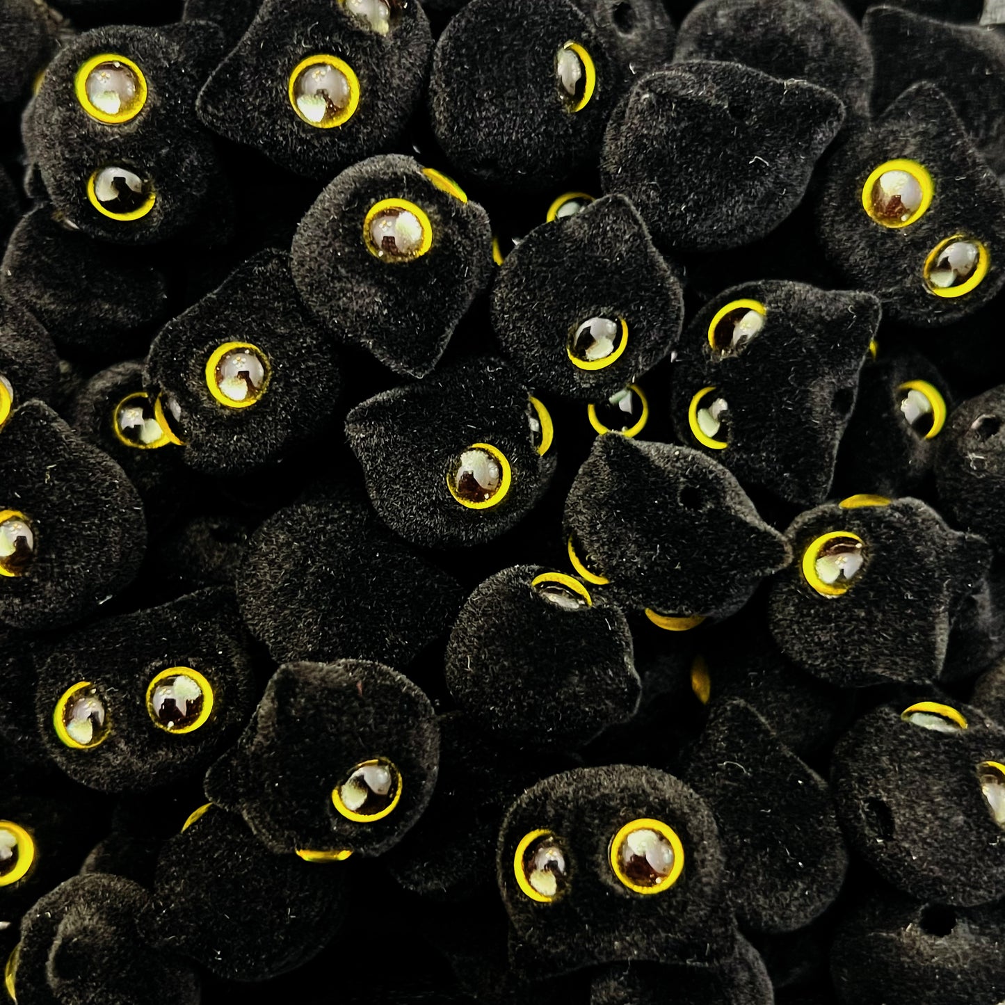 Fuzzy Black Cat Heads