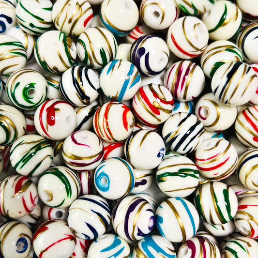 16mm Hand Painted Stripe Mix