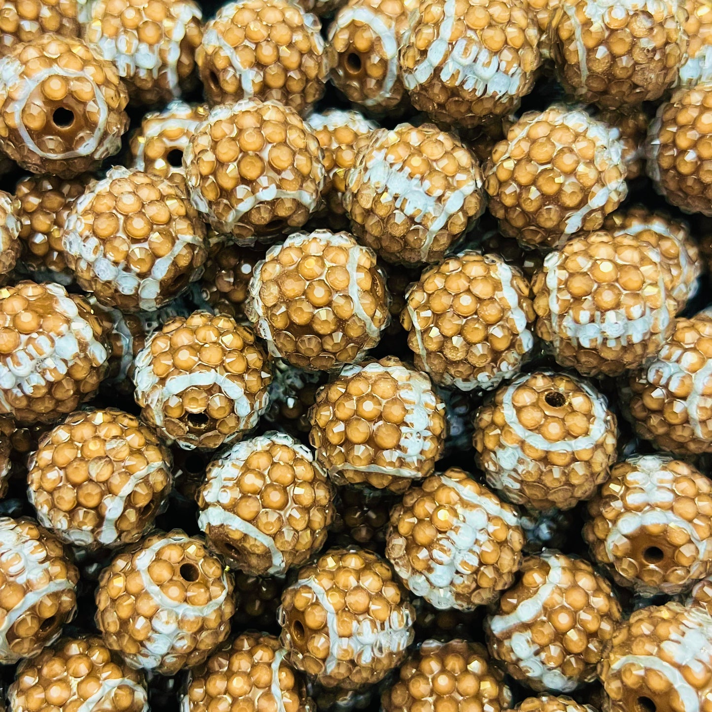 18mm Acrylic Rhinestone Football