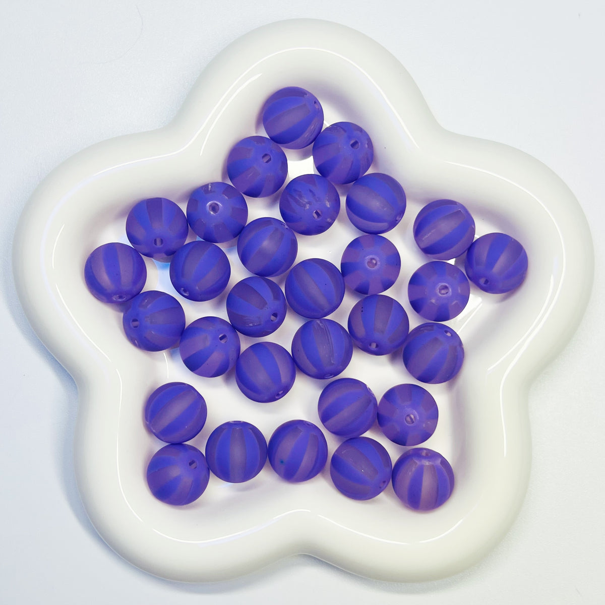 A9 - 16mm Frosted Purple Stripe - 15pcs