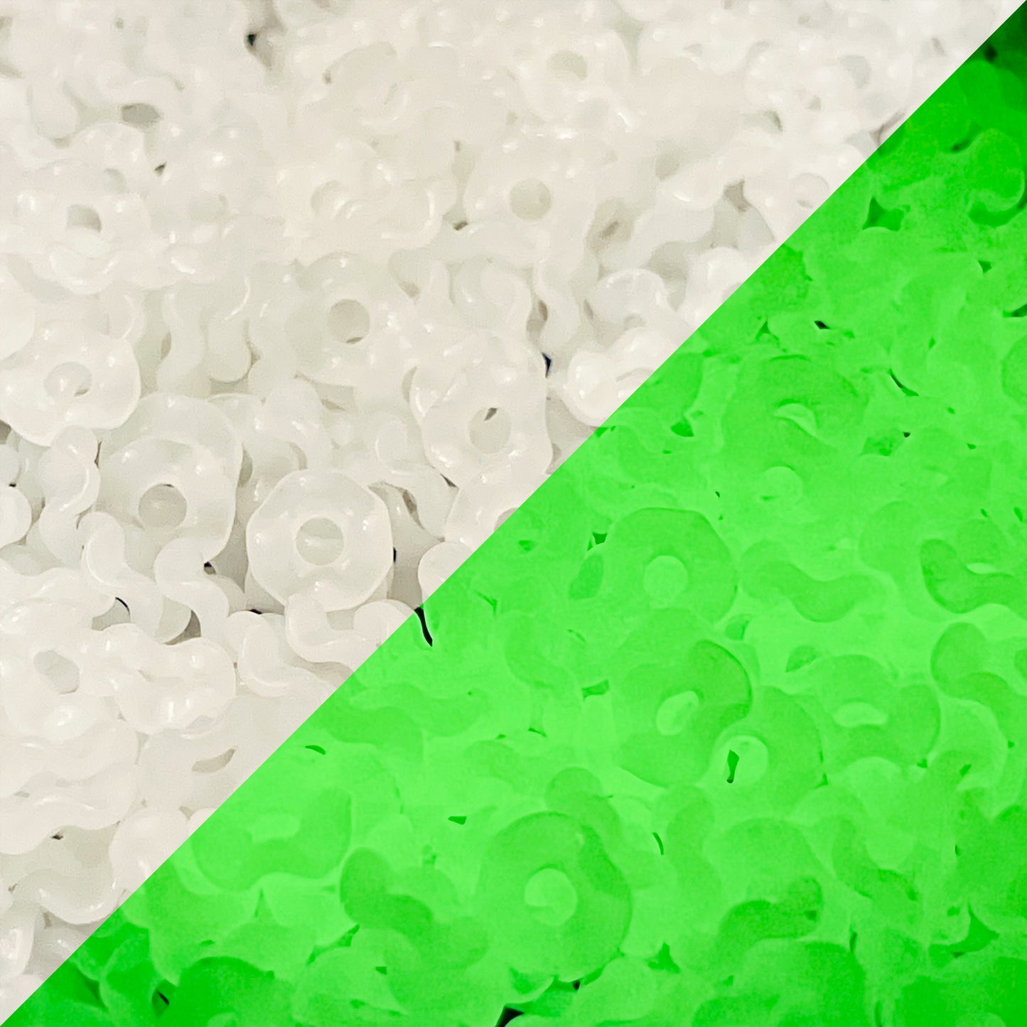 12mm Glow in Dark Wavy Spacers